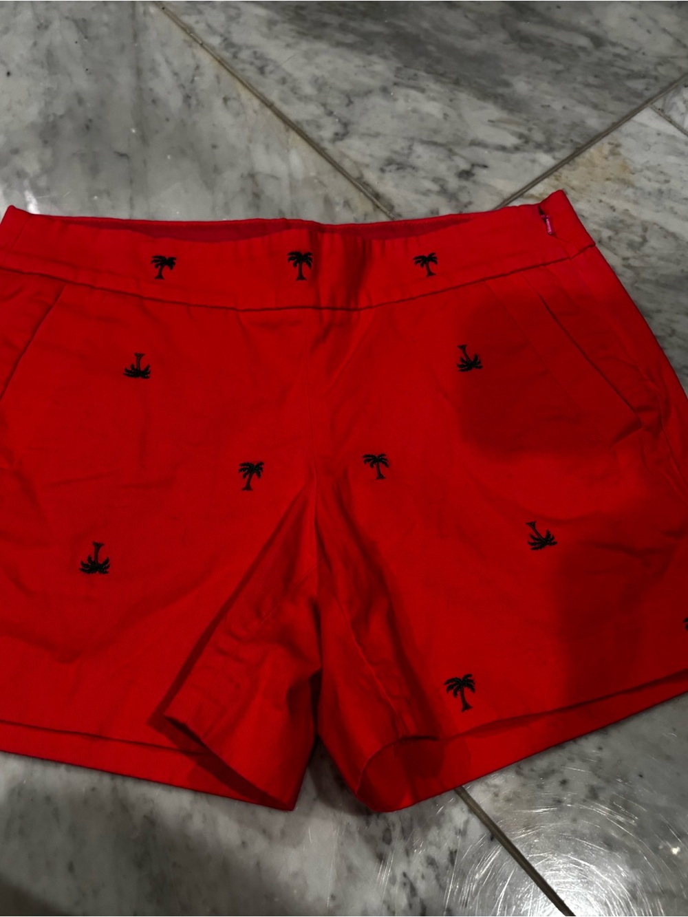 Women’s j crew hot pink Embroidered Palm-Print Shorts
